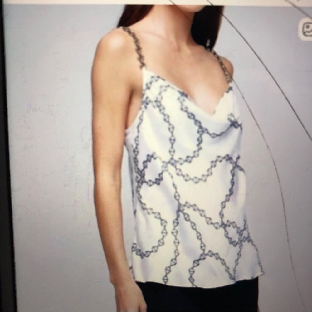 NEW L'AGENCE jasmina camisole tank in black and white